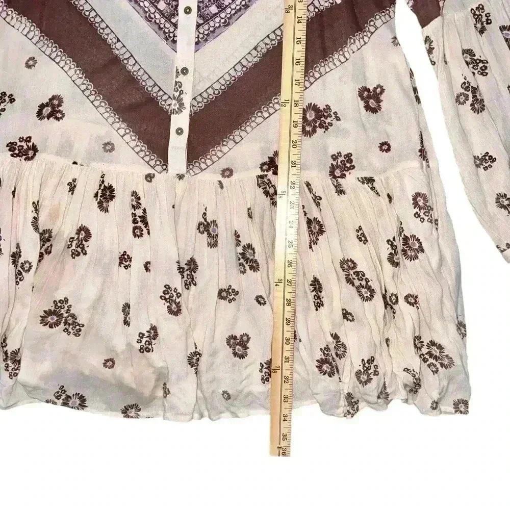 Free People From Your Heart mini long sleeve rayon dress size small - Picture 7 of 8